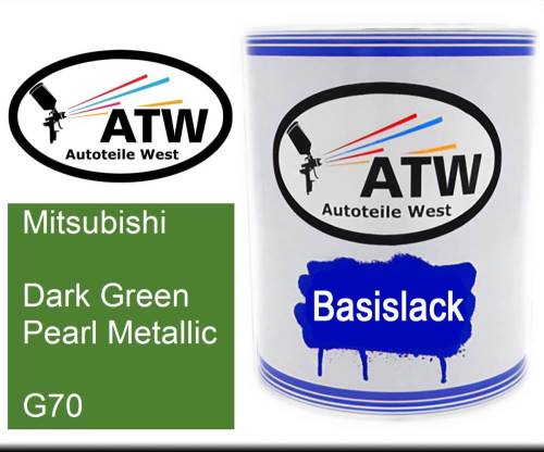 Mitsubishi, Dark Green Pearl Metallic, G70: 1L Lackdose, von ATW Autoteile West.